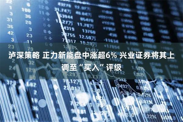 泸深策略 正力新能盘中涨超6% 兴业证券将其上调至“买入”评级